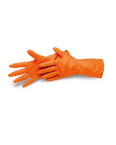 Cleanstar Orange XL/10" latex háztartási kesztyű, bolyhos belső, CAT3 - 1010X