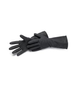 Cleanstar Black S/7" latex háztartási kesztyű, bélés nélkül, CAT3 - 1010X