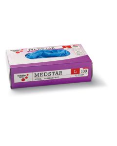 100 Medstar Nitril PF XL/10" 100db egyszer használatos nitril kesztyű, púdermentes, CAT3