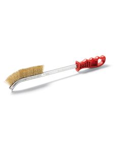 Tom Special long hajlított drótkefe, hosszú, rezezett hullámos acéldrót, műanyag nyél